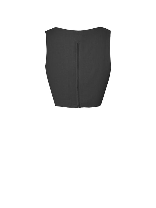 RTS - Size S - Georgia Top in Raven Black Cotton - 40% Off