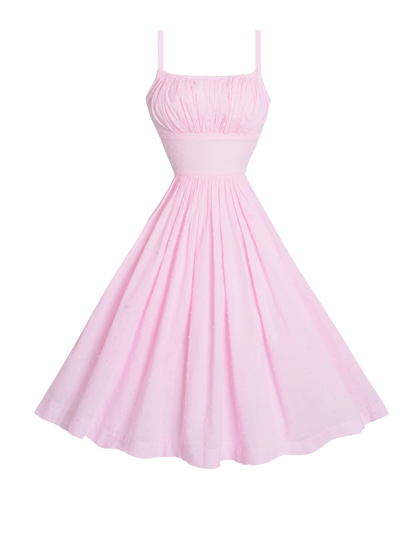 RTS - S - Grace Dress "Dotted Swiss" Pale Pink