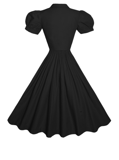 RTS - S - Judy Dress Raven Black Cotton