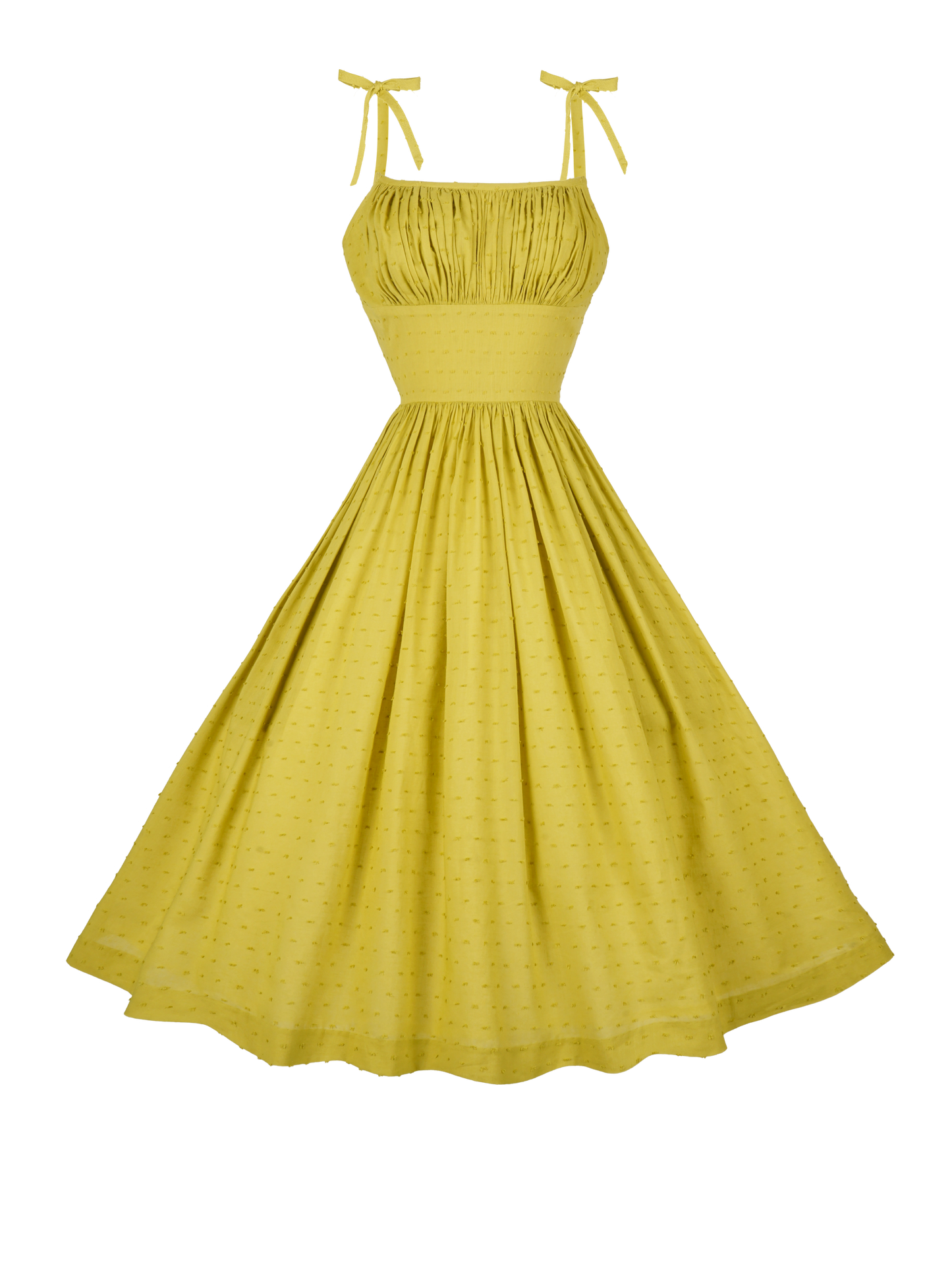 MTO - Kelly Dress "Dotted Swiss" Chartreuse Green