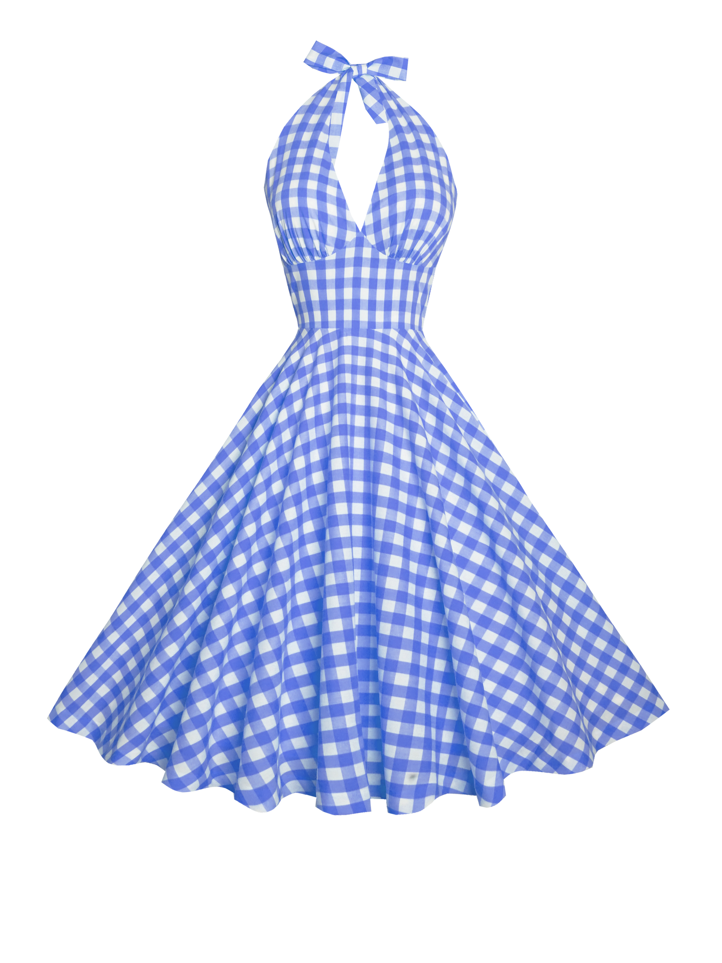 MTO - Mansfield Dress Morocco Blues Gingham - Large Checks
