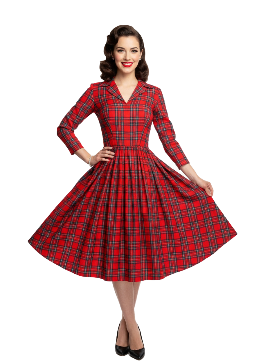 MTO - Natalie Dress in "Christmas Gone Plaid"