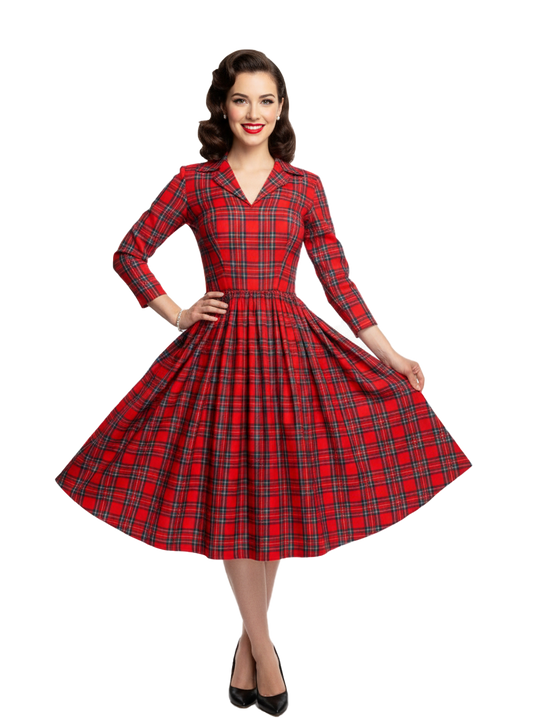 MTO - Natalie Dress in "Christmas Gone Plaid"