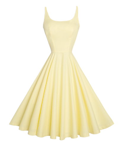 RTS - Size S - Penelope Dress Pale Yellow Cotton "I can't believe its not Butter"