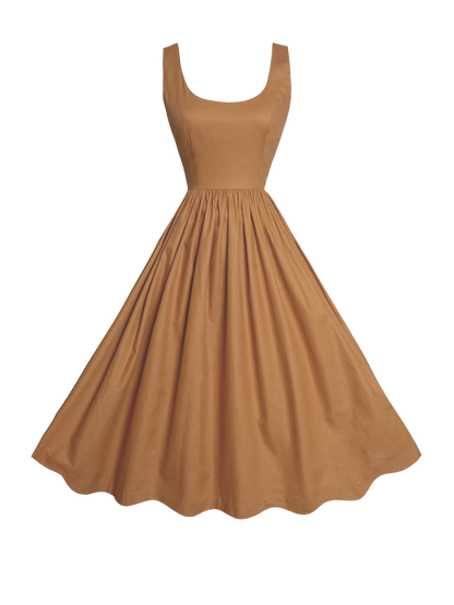 RTS - XL - Emily Dress Caramel Linen
