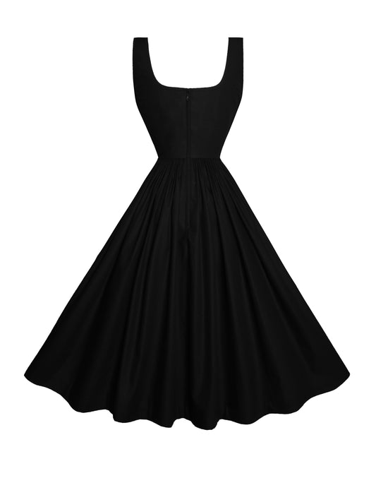 RTS - Michelle Dress in Raven Black Cotton