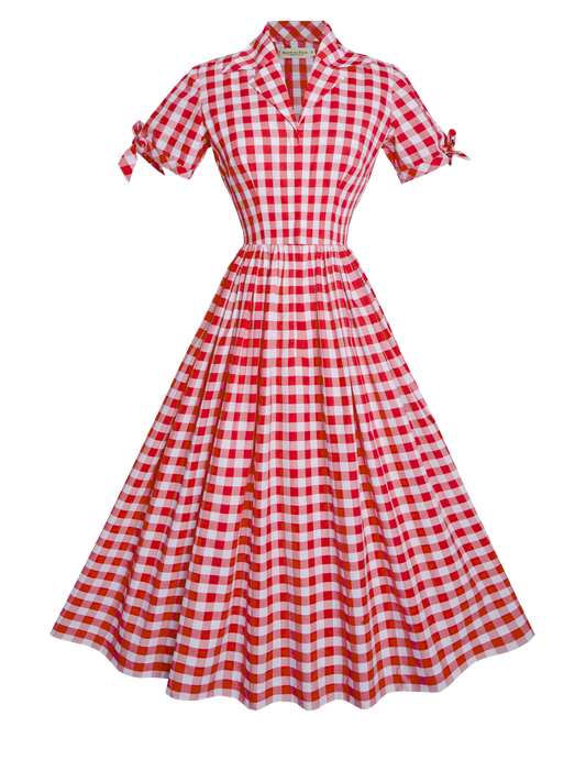 RTS - S - Trudie Dress Red Gingham - Large Checks