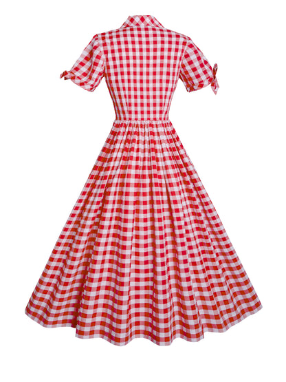 RTS - Size S - Trudie Dress Red Gingham - Large Checks