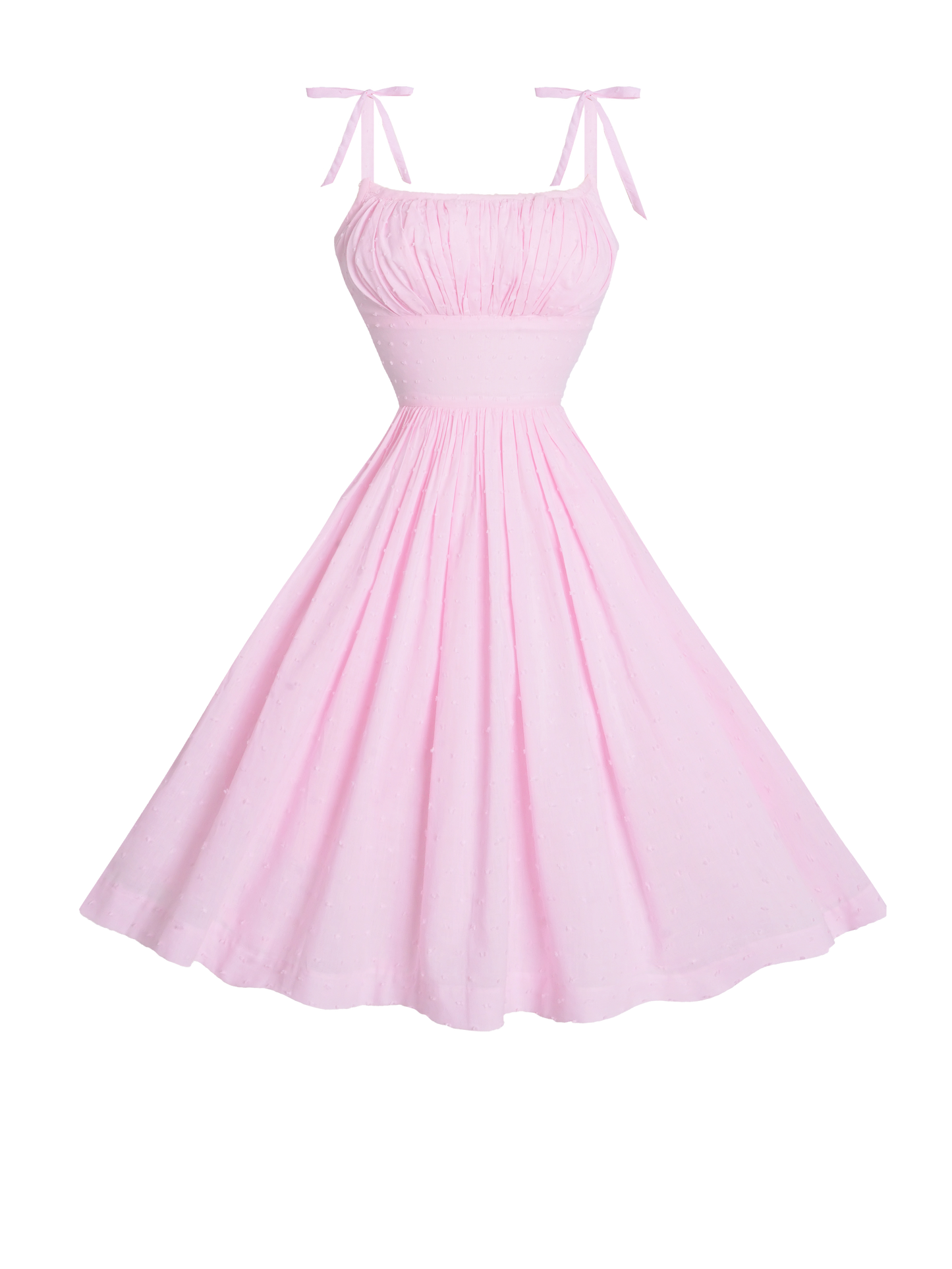 MTO - Kelly Dress "Dotted Swiss" Pale Pink