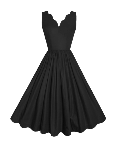 RTS - S - Victoria Dress Raven Black Cotton