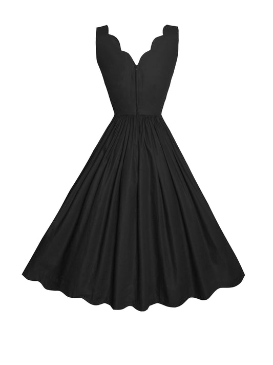 RTS - S - Victoria Dress Raven Black Cotton