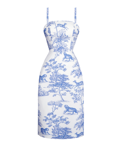 RTS - S - June Dress "Safari Toile"