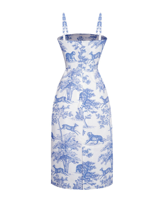 RTS - S - June Dress "Safari Toile"