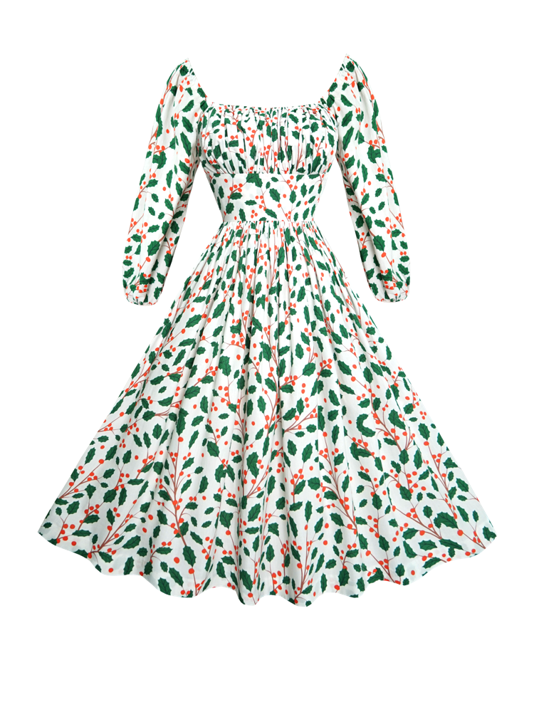 RTS - S - Sydney Dress "Holly Jolly"