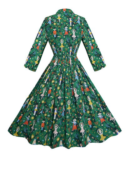 RTS - Size S - Natalie Dress "Nutcracker Christmas"