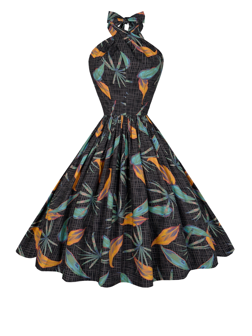 RTS - S - Ethel Dress "Midnight Tropics"