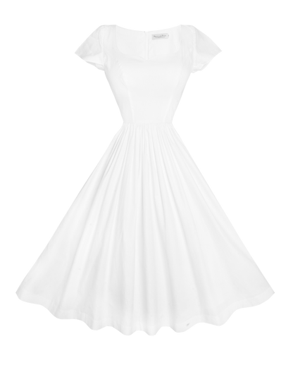 RTS - Size S - Evelyn Dress in White Cotton
