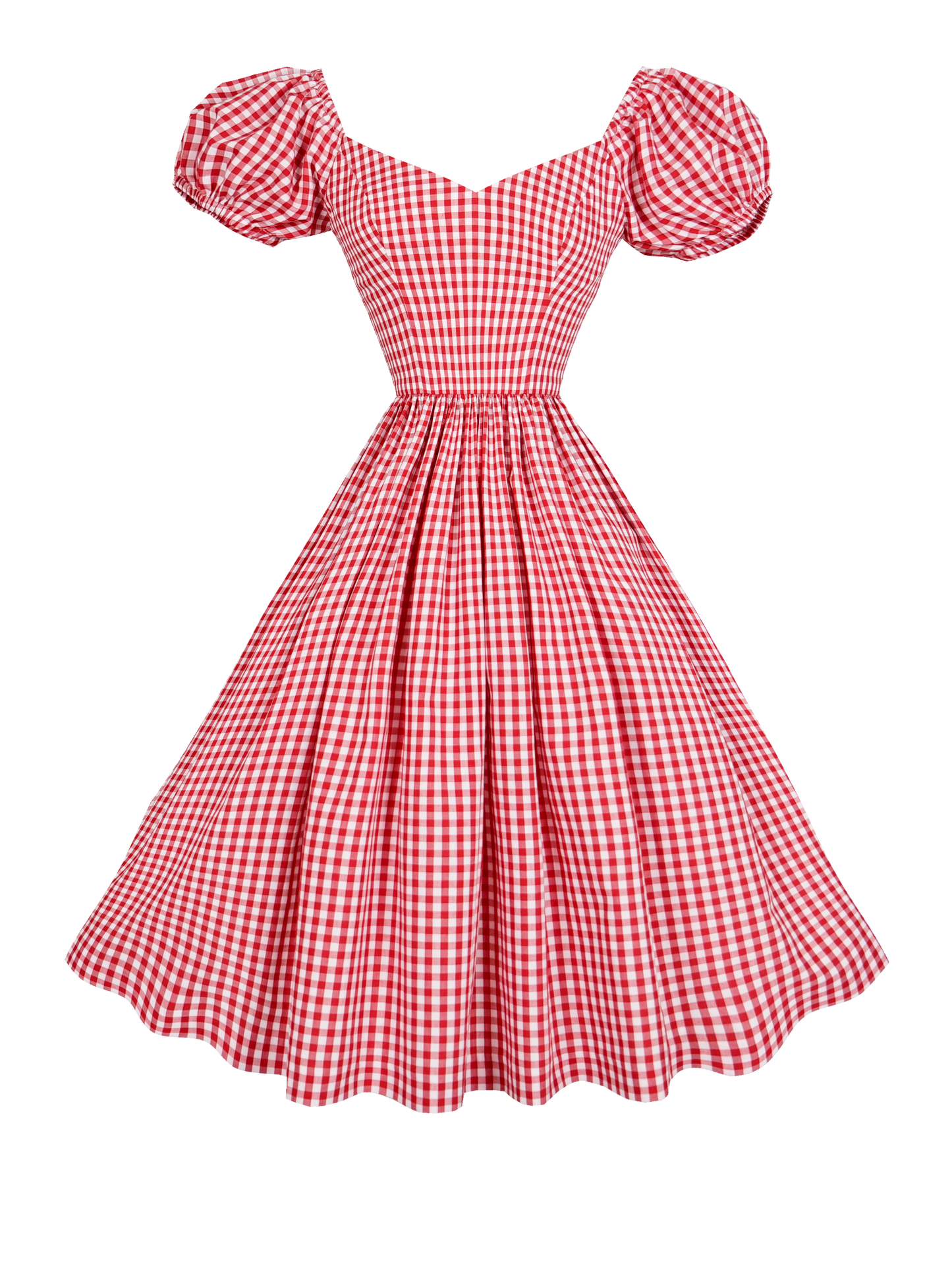 MTO - Margaret Dress Red Gingham - Medium Checks
