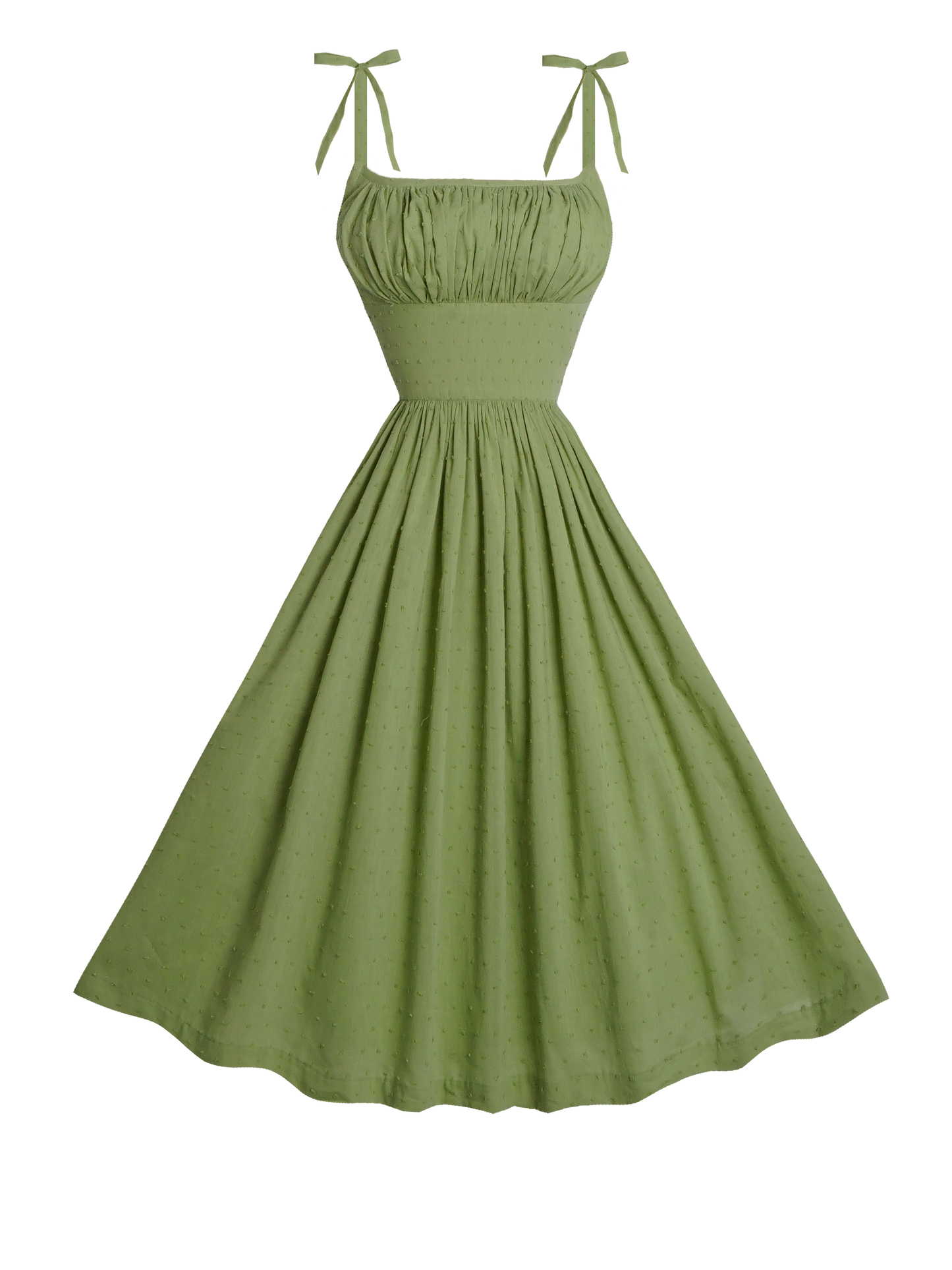 MTO - Kelly Dress "Dotted Swiss" Sage Green