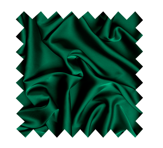Fabric Emerald Green Satin - By the Yard