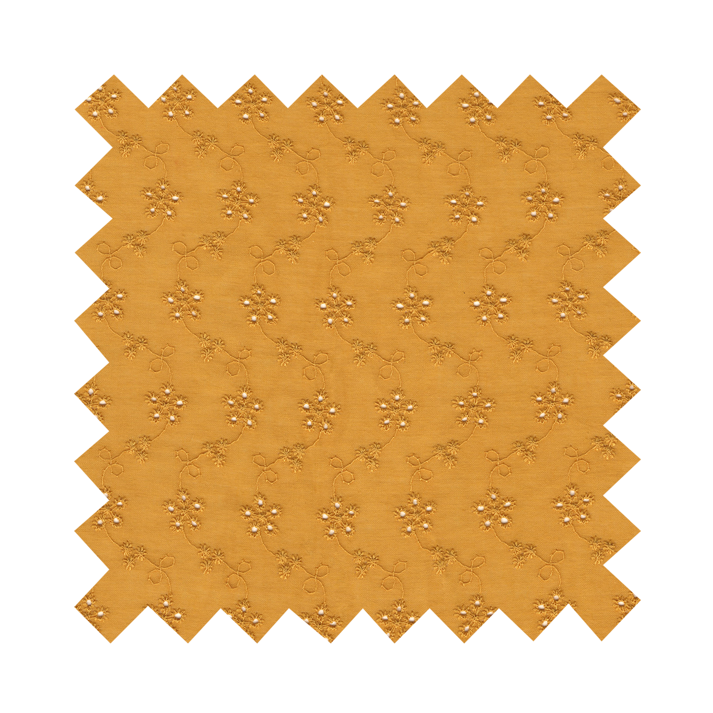 Fabric "Forget Me Not" Mustard Eyelet - By the Yard