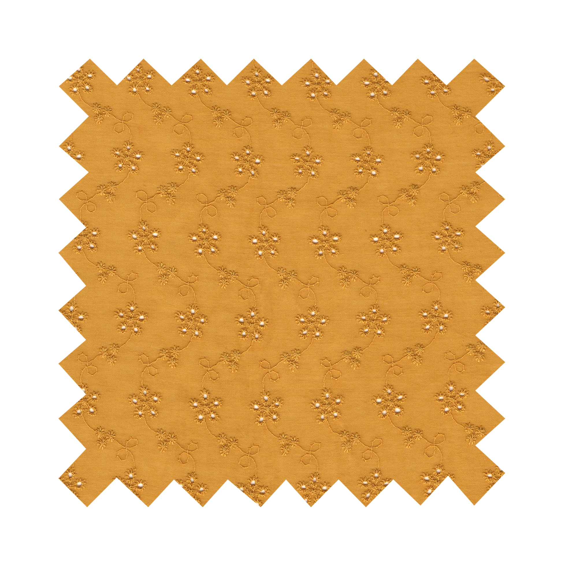 Fabric "Forget Me Not" Mustard Eyelet - By the Yard