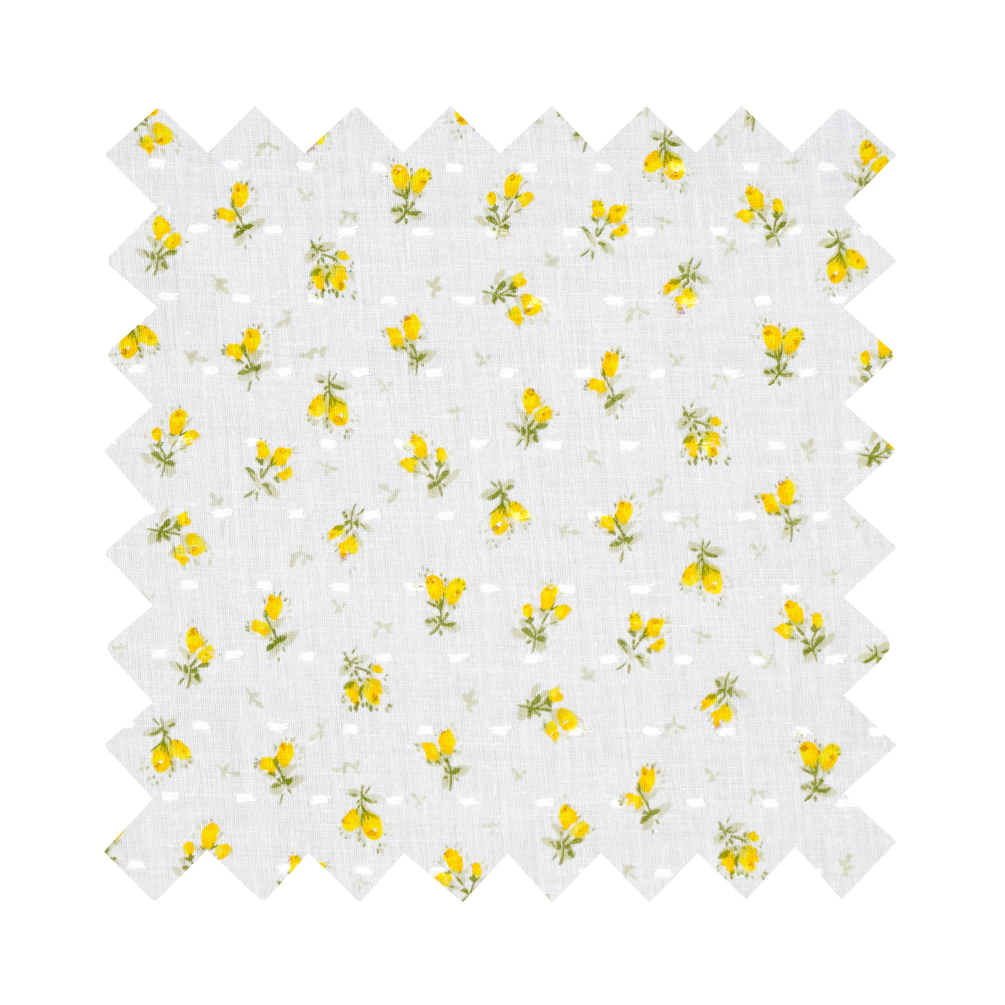 Fabric "Forget-Me-Nots & Polka Dots" Yellow - By the Yard