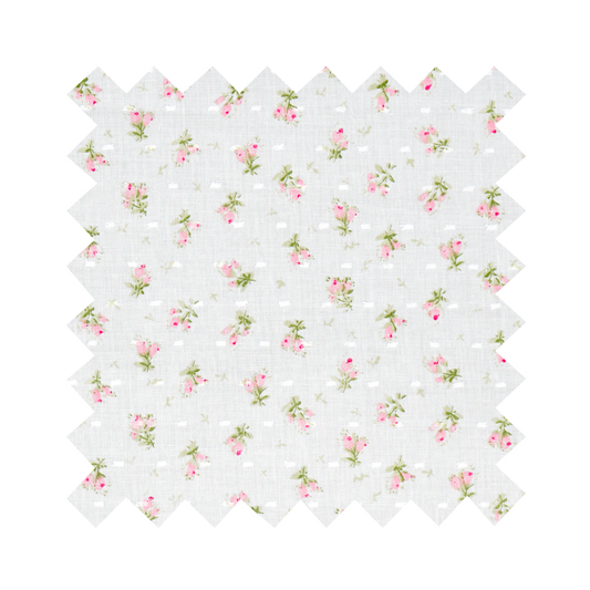 Fabric "Forget-Me-Nots & Polka Dots" Pink - By the Yard