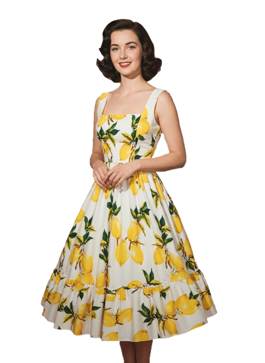 RTS - S - Henrietta Dress "Freshly Squeezed" Golden Yellow