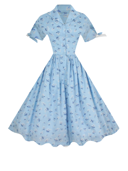 RTS - XL - Trudie Dress Blue "A Pocket Full of Posies"