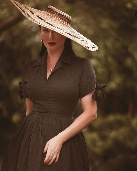 MTO - Trudie Dress in "Dotted Swiss" Black