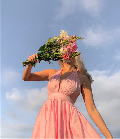 MTO - Charlotte Dress in Ballerina Pink Cotton