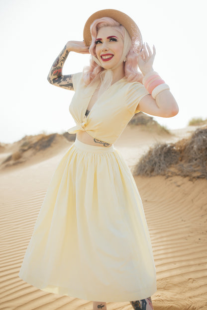 MTO - Joan Lola Set Pale Yellow Cotton "I can't believe its not Butter"