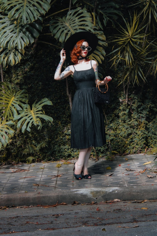 RTS - XS - Grace Dress Raven Black Cotton