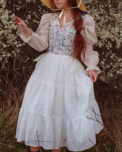 MTO - Pippa Skirt "Forget Me Not" White Eyelet