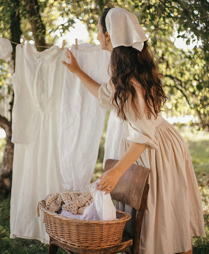 MTO - Sydney Dress in in Parchment Ivory Linen