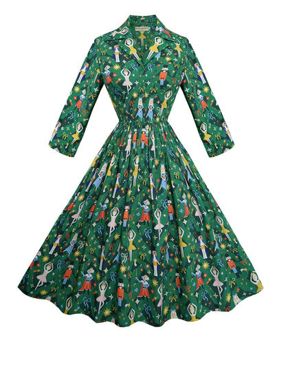 RTS - Size S - Natalie Dress "Nutcracker Christmas"