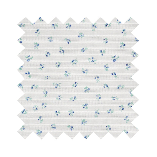 Fabric "Rosey Garden Stripes" Blue - By the Yard
