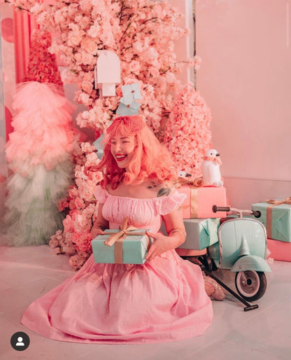 MTO - Loretta Dress "Dotted Swiss" Pale Pink