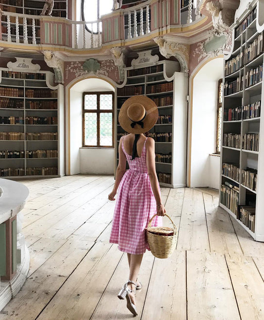 MTO - Penelope Dress Light Pink Gingham - Large Checks