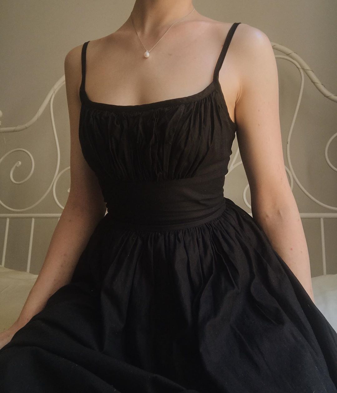 RTS - Grace Dress Raven Black Cotton