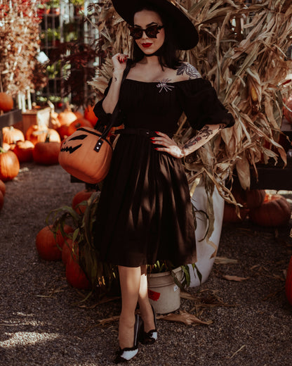 MTO - Sydney Dress in Midnight Black Linen