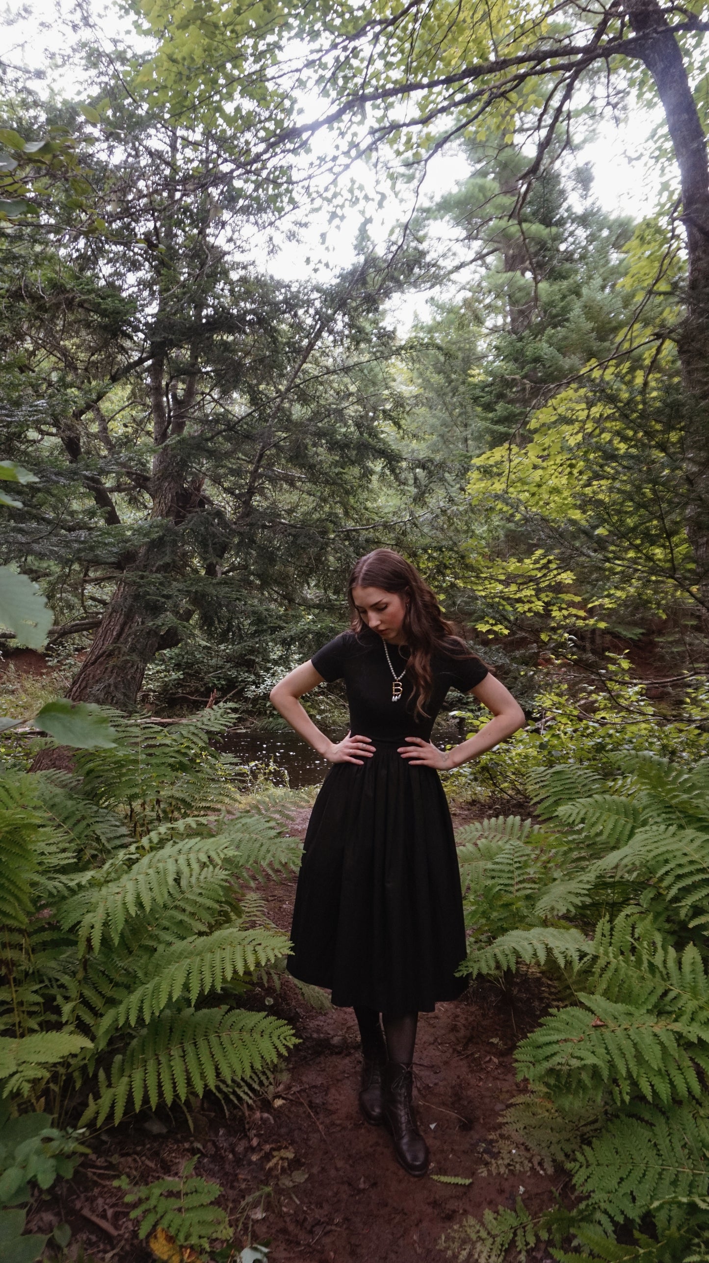 MTO - Dorothy Dress in Raven Black Cotton