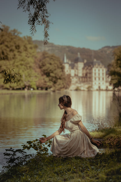 RTS - Loretta Dress Parchment Ivory Linen