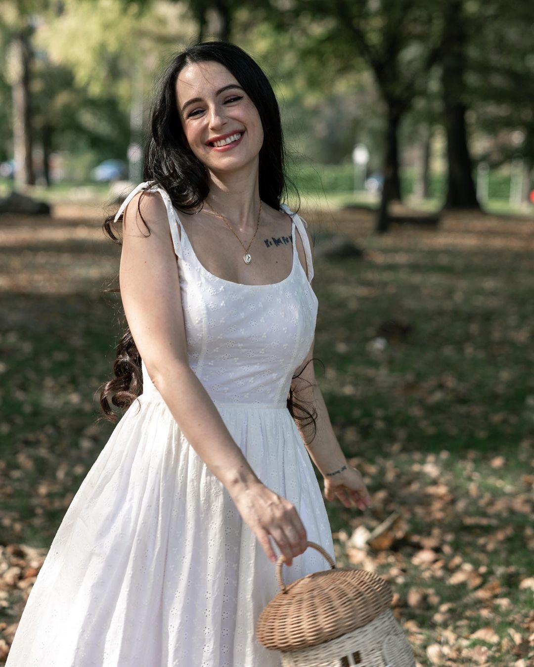 MTO - Birdie Dress "Forget Me Not" White Eyelet