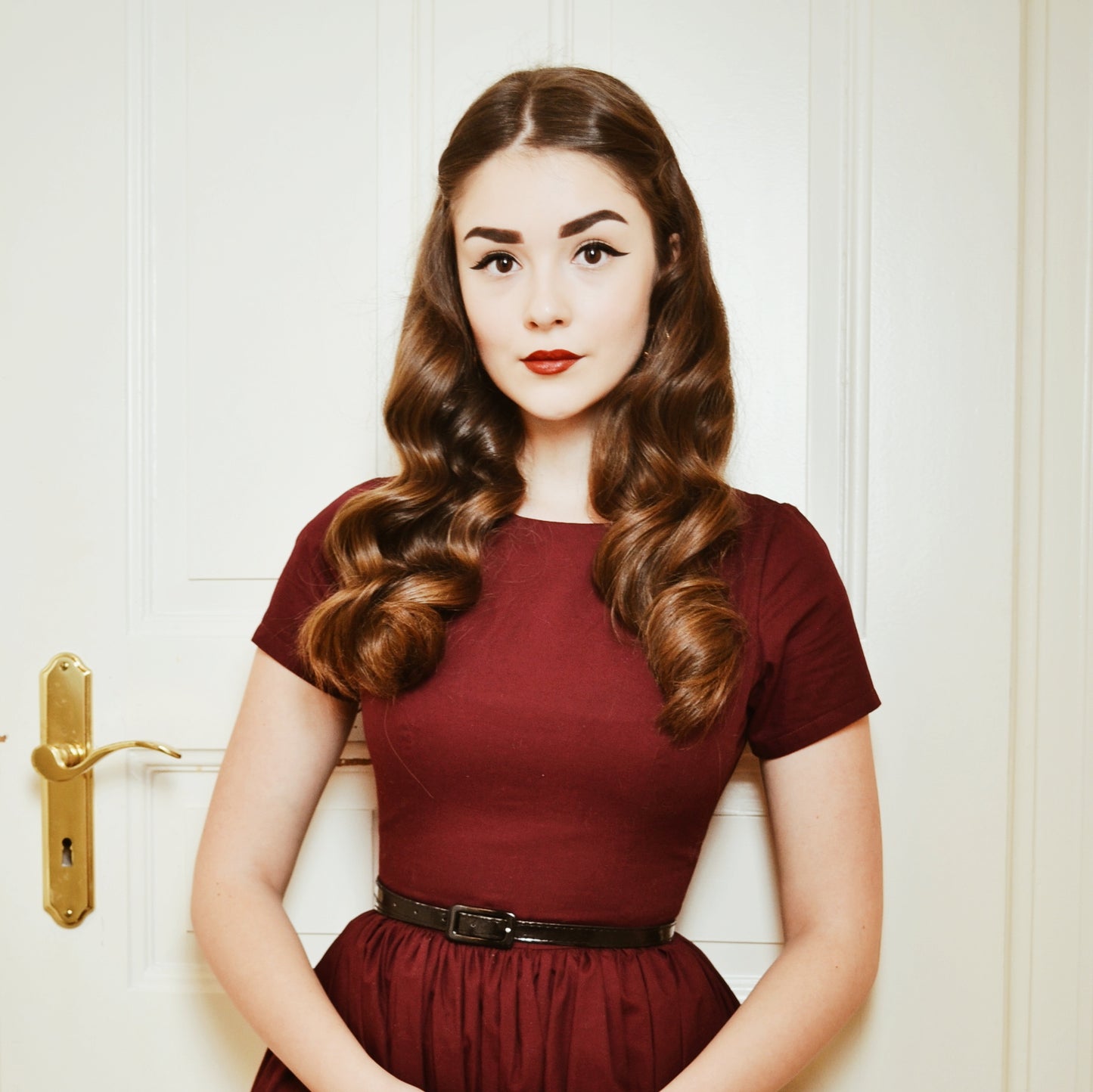 MTO - Dorothy Dress in Burgundy Cotton