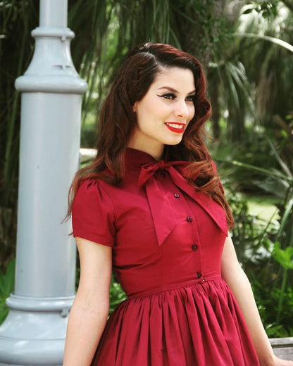 MTO - Bonnie Dress in Burgundy Cotton